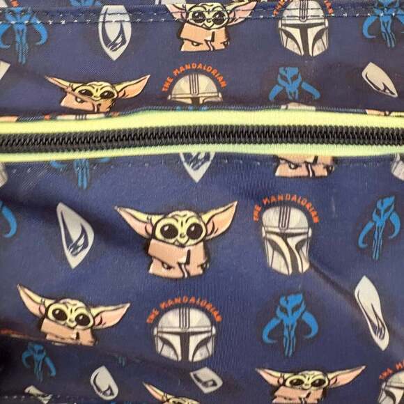 Star Wars The Mandalorian Grogu Baby Yoda Backpack Navy Blue 16 Kids School Bag - Picture 3 of 6